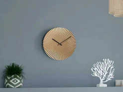 Design Wandklok - D. 50 Cm - Metaal - Goudkleurig - Felinar-OZAIA Best