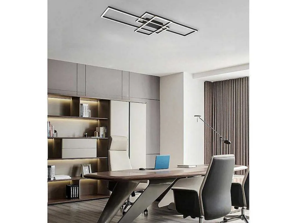 Design-Plafondlamp Met Ledverlichting Van Aluminium En Metaal - L104 X H42 Cm - Zwart - Harlow-OZAIA Clearance