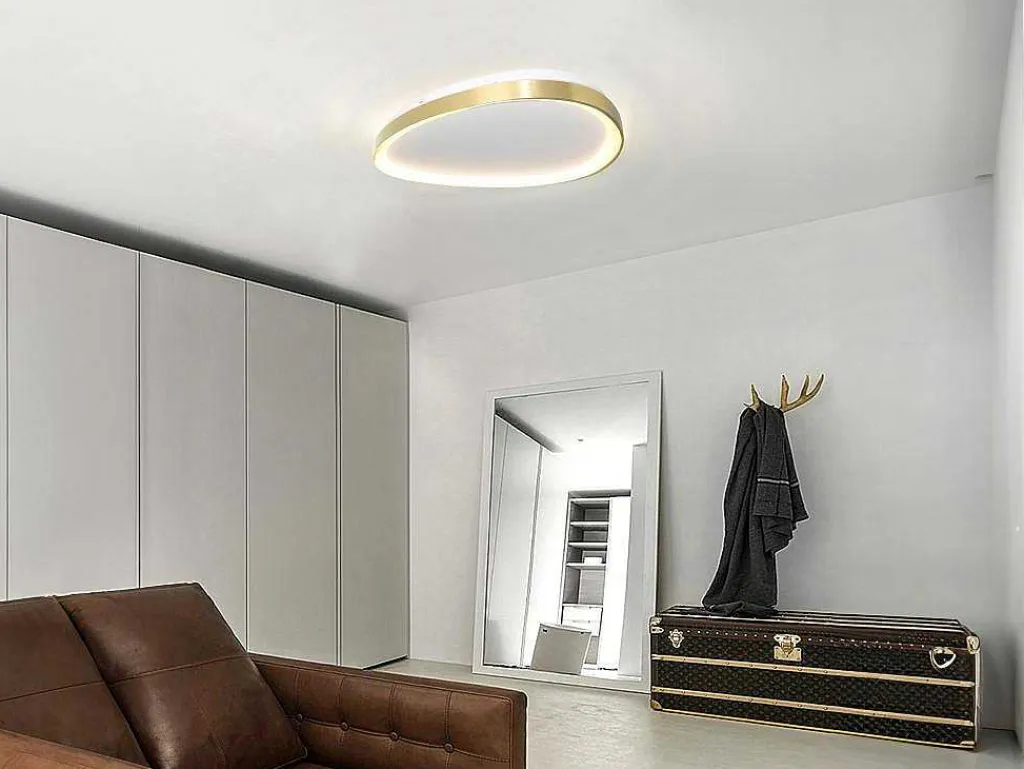 Design-Plafondlamp Met Variabele Ledverlichting - Aluminium En Metaal - D65 - Goudkleurig - Granby-OZAIA Hot