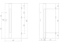 Deur Van Geglazuurd Staal En Inox H.207 X B.100 Cm Antraciet - Rechts Duwen - Braga-Vente-unique Clearance