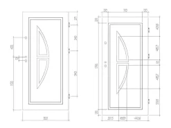 Deur Van Geglazuurd Staal En Inox H.207 X B.100 Cm Antraciet - Rechts Duwen - Covas-Vente-unique Online