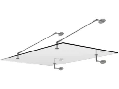 Deurluifel Van Roestvrij Staal 150 X 100 Cm Plat En Kantelbaar, Zilver - Rami-Vente-unique