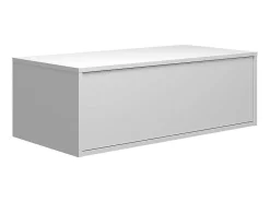 Donker Naturel En Wit Hangend Badkamermeubel Met Enkele Wastafel En Twee Lades - 94 Cm - Teana Ii-Vente-unique Outlet