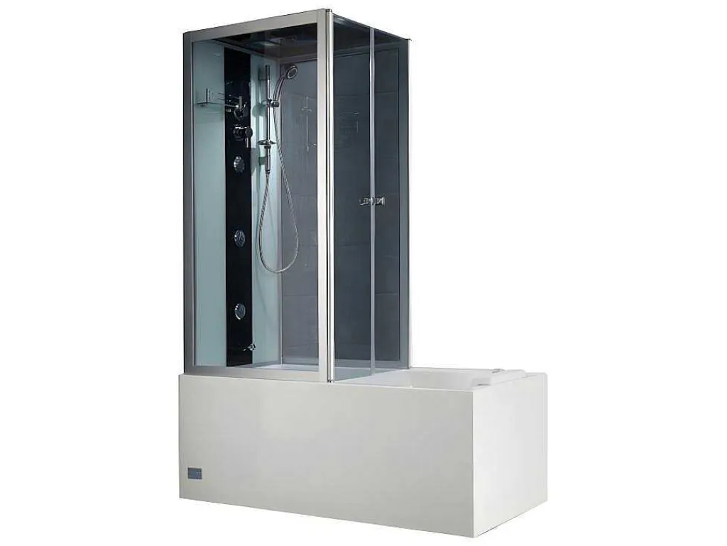 Douche Bad Combinatie Met Massagestralen Daria Van Vertrekt Acrylglas - 75 X 150 X 215 Cm - 30 Micro Jets En 6 Grote Jets-Shower & Design Sale