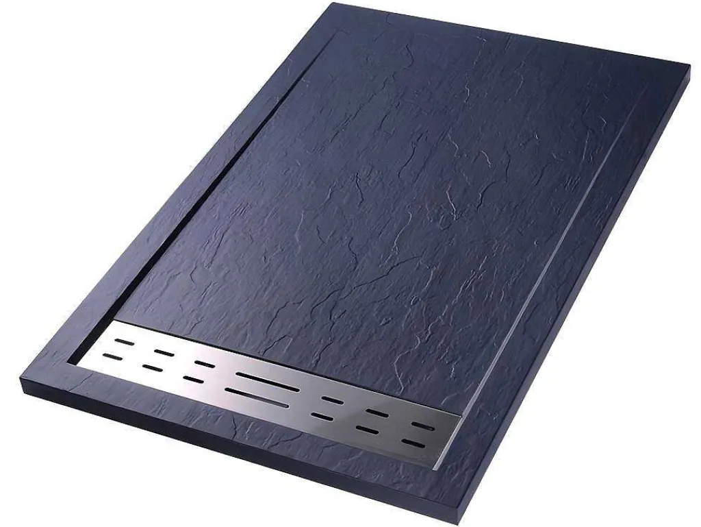 Douchebak Lyros Inclusief Sifon - 1600 X 800 X 40 Mm - Antraciet-Shower & Design Clearance