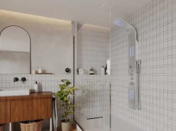 Douchekolom Felicita Met Thermostaatkraan, Balneotherapie En Led-Verlichting - 20*165 Cm-Shower & Design Best