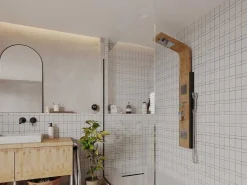 Douchekolom Met Massagestralen Dalima - Tropische Regen - Bamboepaneel - 22 X 145Cm-Shower & Design Discount