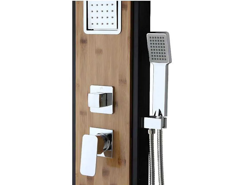 Douchekolom Met Massagestralen Dalima - Tropische Regen - Bamboepaneel - 22 X 145Cm-Shower & Design Discount