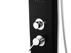 Douchekolom Met Massagestralen Kourbea - Zwart - 20 X 132 Cm-Shower & Design Outlet