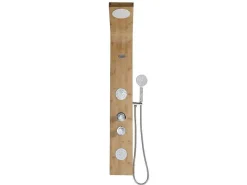 Douchekolom Met Massagestralen Tissia, Tropische Regen En Paneel Van Bamboe - 20 X 140 Cm-Shower & Design Outlet