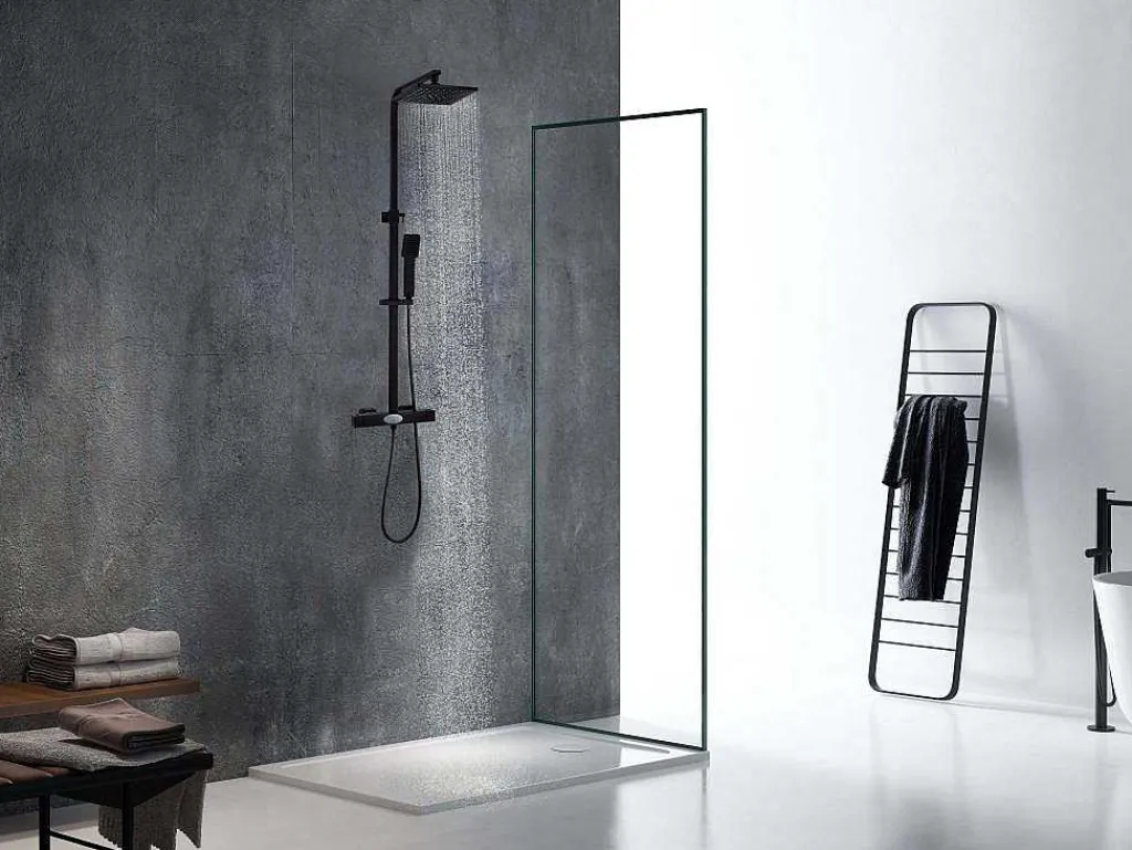 Douchekolom Peneda Van Mat Zwart Roestvrij Staal - 125 Cm-Shower & Design Online