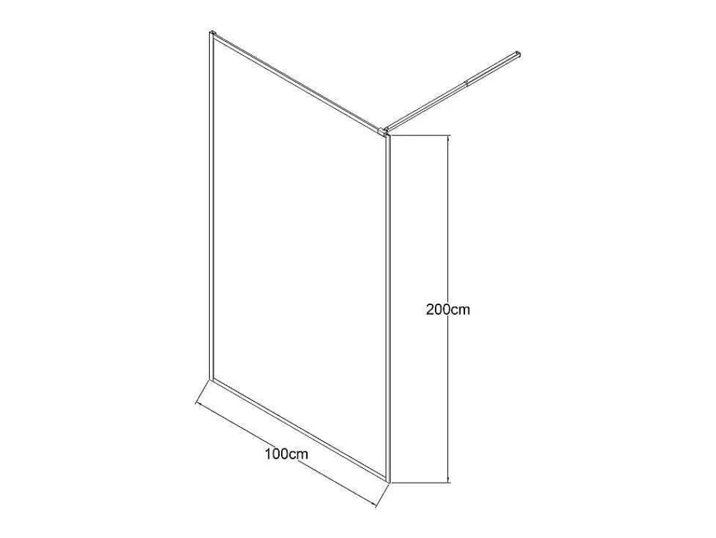 Douchewand Voor Inloopdouche 100 X 200 Cm Matzwart Gehard Glas Amberi-Shower & Design Best