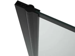 Draaibaar Badscherm Mat Zwart Werkplaats-Look - 80 X 140 Cm - Dolana-Shower & Design Discount
