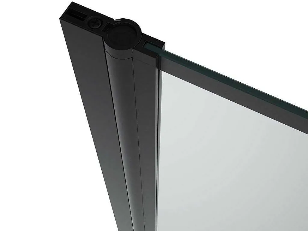 Draaibaar Badscherm Mat Zwart Werkplaats-Look - 80 X 140 Cm - Dolana-Shower & Design Discount