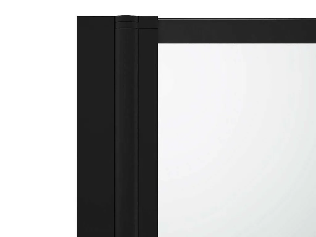 Draaibaar Badscherm Mat Zwart Werkplaats-Look - 80 X 140 Cm - Dolana-Shower & Design Discount