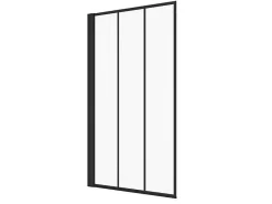 Draaibaar Badscherm Mat Zwart Werkplaats-Look - 80 X 140 Cm - Dolana-Shower & Design Discount