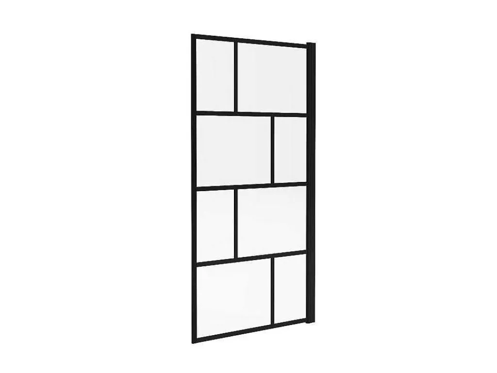 Draaibaar Badscherm Met Industriele Stijl - 80 X 140 Cm - Mat Zwart - Glas - Rivanon-Shower & Design Hot