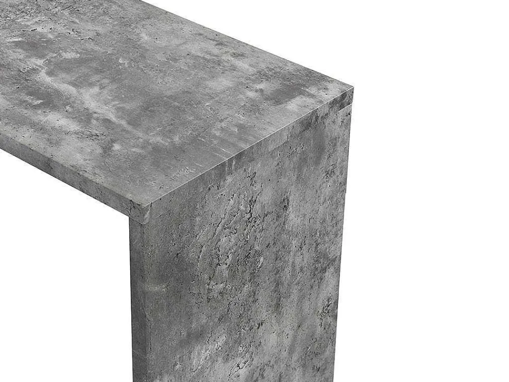 Draaibaar Barmeubel Eldir - 2 Deuren, 1 Lade En 1 Nis - Mdf - Witgelakt & Betonkleur-Vente-unique