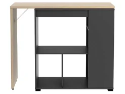 Draaibaar Barmeubel Met Opbergruimte - Naturel En Antraciet - Saturne-Vente-unique Discount