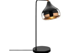 Draaibare Bureaulamp Van Metaal Yildo - D17 X H52 Cm - Zwart En Koperkleurig-OZAIA New