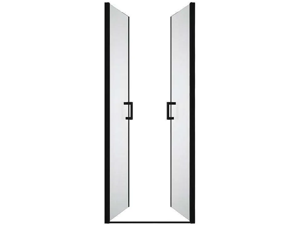 Draaibare Douchedeur - 80 X 195 Cm - Zwart Mat - Gehard Glas - Sarasota-Shower & Design New