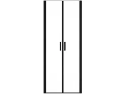 Draaibare Douchedeur - 80 X 195 Cm - Zwart Mat - Gehard Glas - Sarasota-Shower & Design New