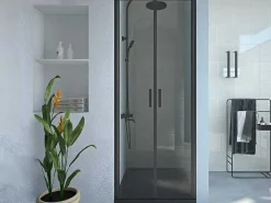 Draaibare Douchedeur - 70 X 195 Cm - Matzwart - Gehard Glas - Sarasota-Shower & Design Outlet