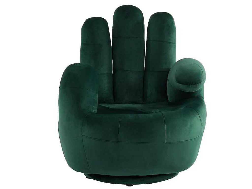 Draaibare Fauteuil Hand Catchy Van Fluweel - Spargroen-Vente-unique Clearance