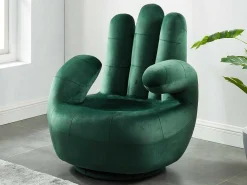 Draaibare Fauteuil Hand Catchy Van Fluweel - Spargroen-Vente-unique Clearance