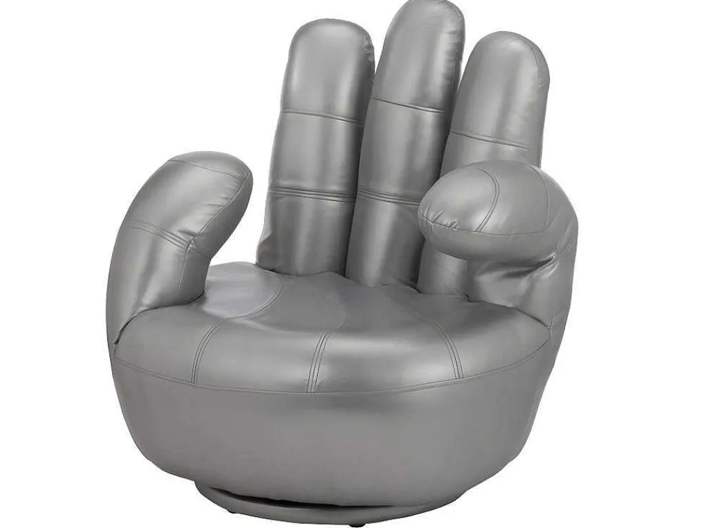 Draaiende Fauteuil Catchy Van Kunstleer - Zilverkleurig-Vente-unique Outlet