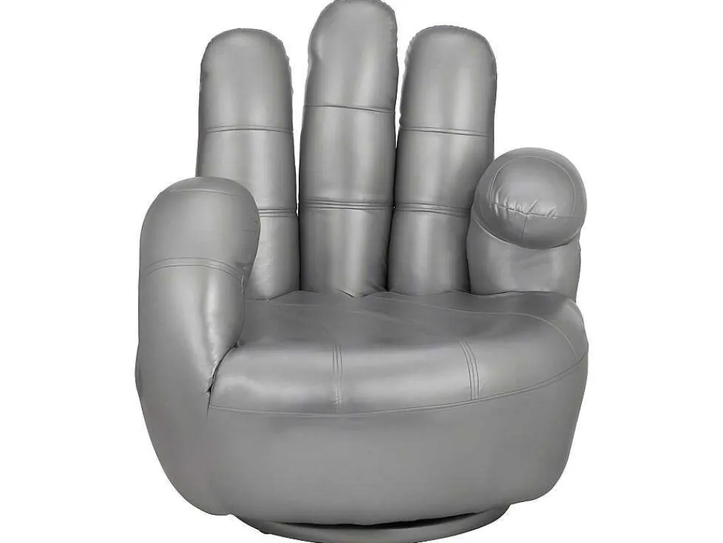 Draaiende Fauteuil Catchy Van Kunstleer - Zilverkleurig-Vente-unique Outlet