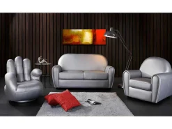 Draaiende Fauteuil Catchy Van Kunstleer - Zilverkleurig-Vente-unique Outlet