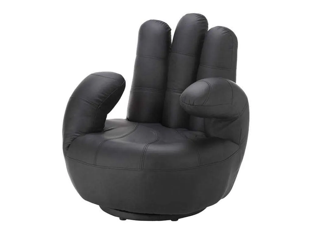 Draaiende Fauteuil Catchy Van Kunstleer - Zwart-Vente-unique Online