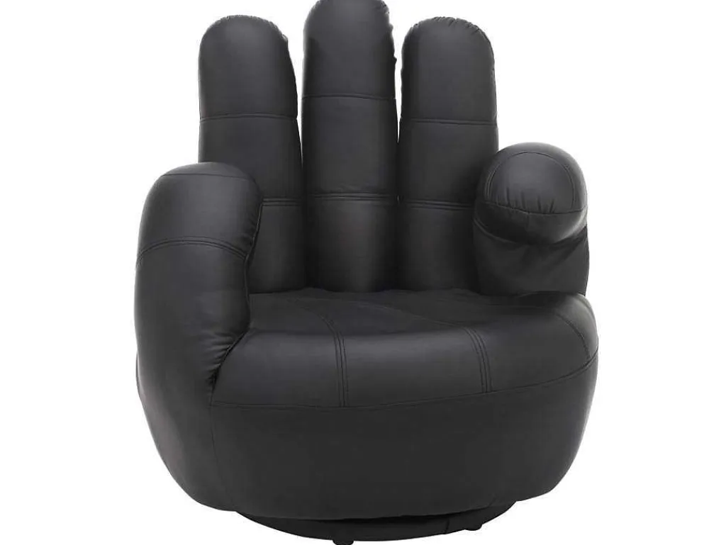 Draaiende Fauteuil Catchy Van Kunstleer - Zwart-Vente-unique Online