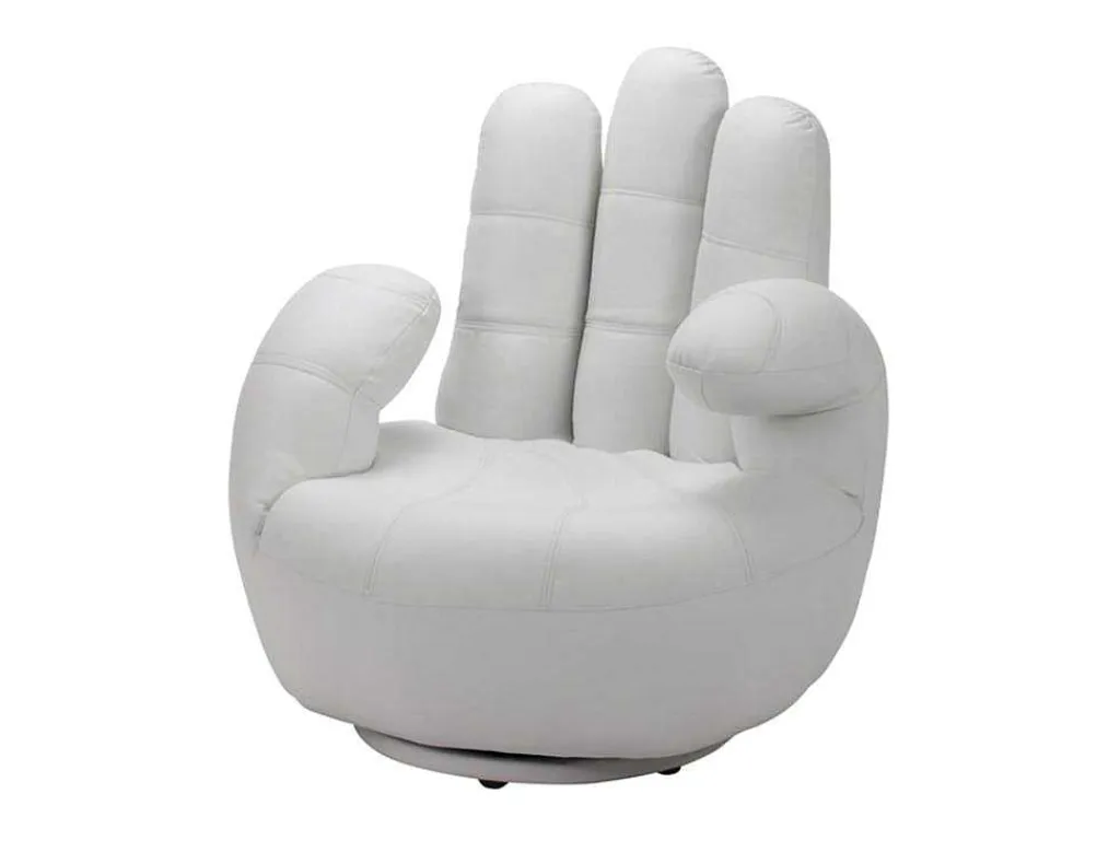 Draaiende Fauteuil Catchy Van Kunstleer - Wit-Vente-unique