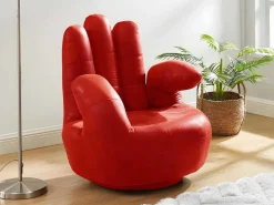 Draaiende Fauteuil Catchy Van Kunstleer - Rood-Vente-unique Hot
