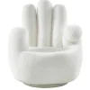 Draaiende Fauteuil Van Imitatiebont Catchy - Wit-Vente-unique Online