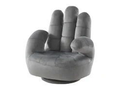 Draaiende Kinderfauteuil Catchy Van Fluweel - Antraciet-Vente-unique Hot