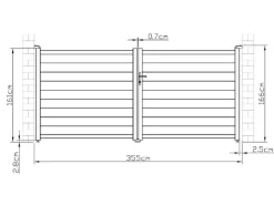 Draaipoort Van Aluminium Antraciet - L355 X 166 Cm - Nazario-EXPERTLAND Best