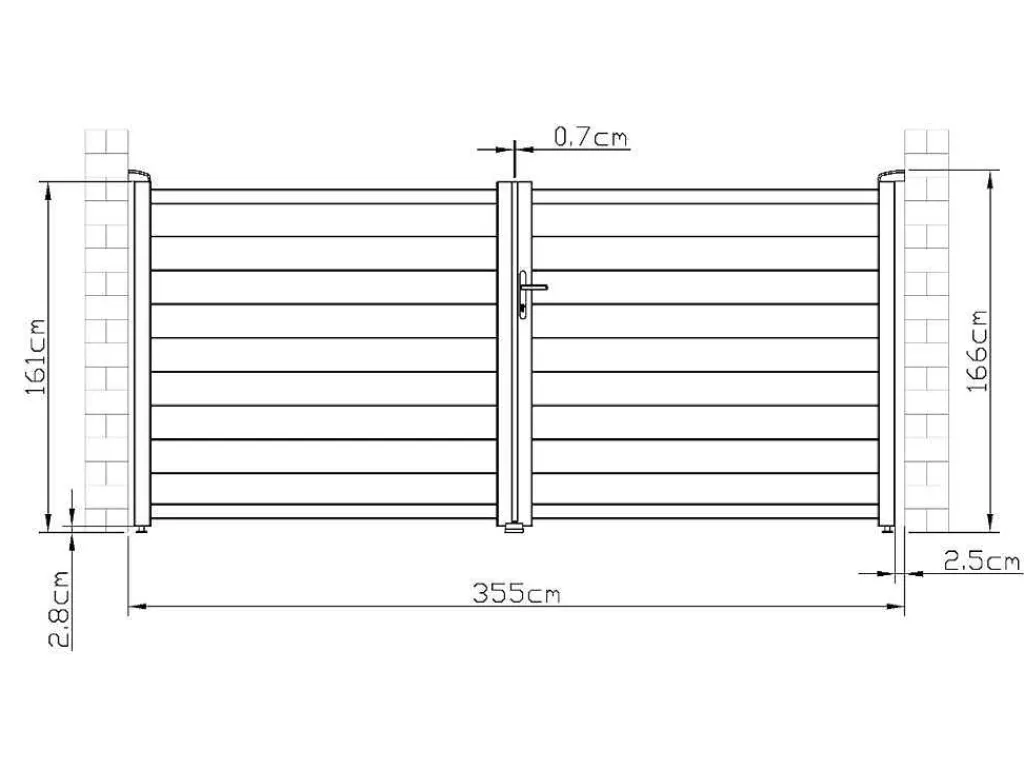Draaipoort Van Aluminium Antraciet - L355 X 166 Cm - Nazario-EXPERTLAND Best