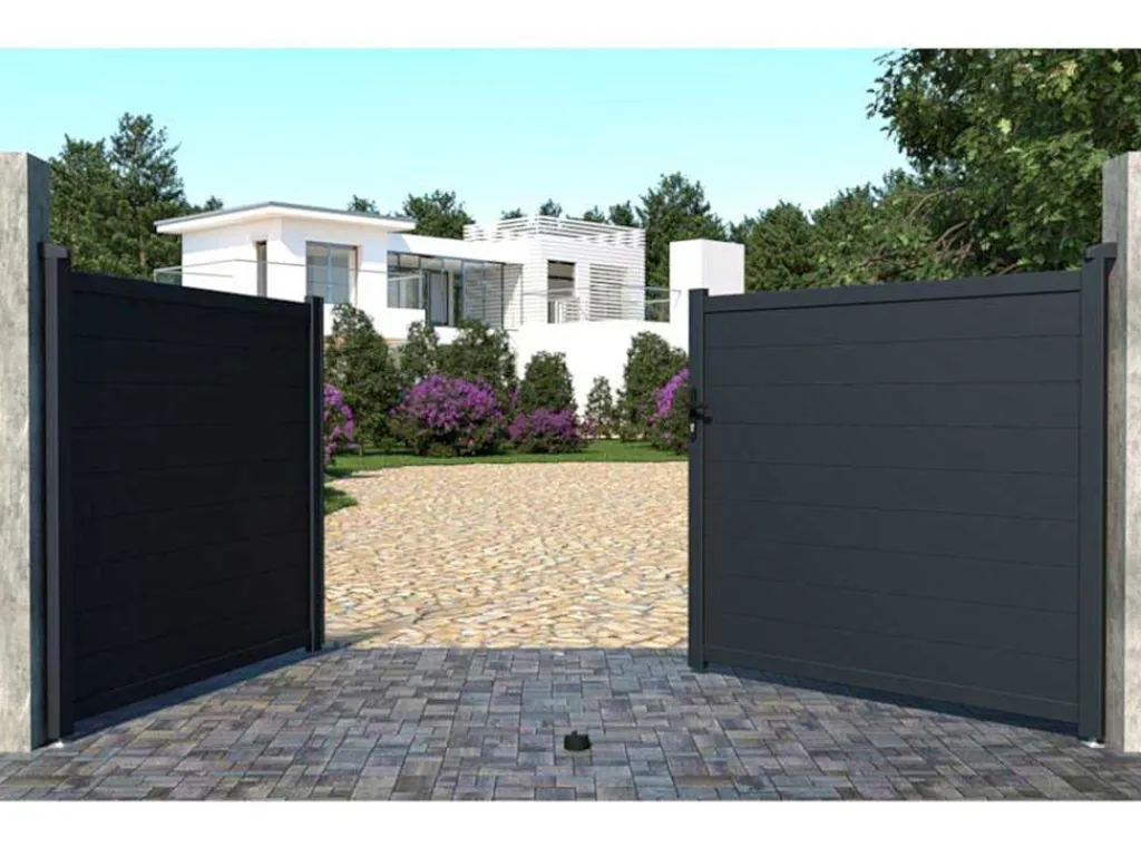 Draaipoort Van Aluminium Antraciet - L355 X 166 Cm - Nazario-EXPERTLAND Best