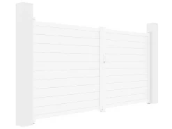 Draaipoort Van Aluminium B355 X H181 Cm Wit - Nazario-EXPERTLAND