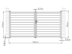 Draaipoort Van Aluminium B355 X H181 Cm Wit - Nazario-EXPERTLAND