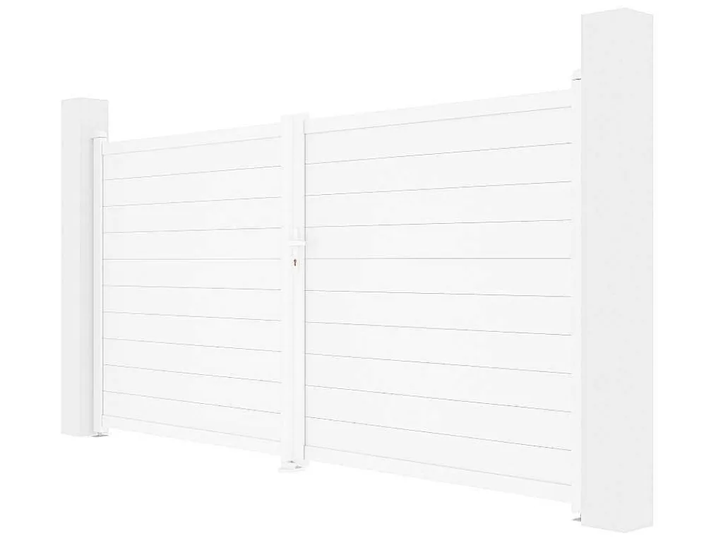 Draaipoort Van Aluminium B355 X H181 Cm Wit - Nazario-EXPERTLAND