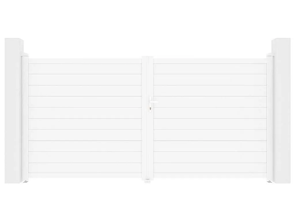 Draaipoort Van Aluminium B355 X H181 Cm Wit - Nazario-EXPERTLAND
