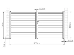 Draaipoort Van Aluminium Antraciet - L355 X 181 Cm - Nazario-EXPERTLAND Outlet