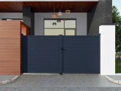 Draaipoort Van Aluminium Antraciet - L355 X 181 Cm - Nazario-EXPERTLAND Outlet
