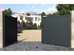 Draaipoort Van Aluminium Antraciet - L355 X 181 Cm - Nazario-EXPERTLAND Outlet