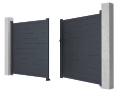 Draaipoort Van Aluminium Antraciet - L355 X 181 Cm - Nazario-EXPERTLAND Outlet