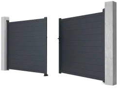 Draaipoort Van Aluminium Antraciet - L397 X 181 Cm - Nazario-EXPERTLAND Clearance